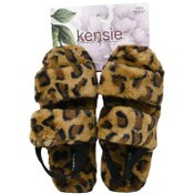 Wholesale - S-XL WOMEN TWO BAND FAUX FUR SLIDE SLIPPER W/ELASTIC BACK KENSIE C/P 12